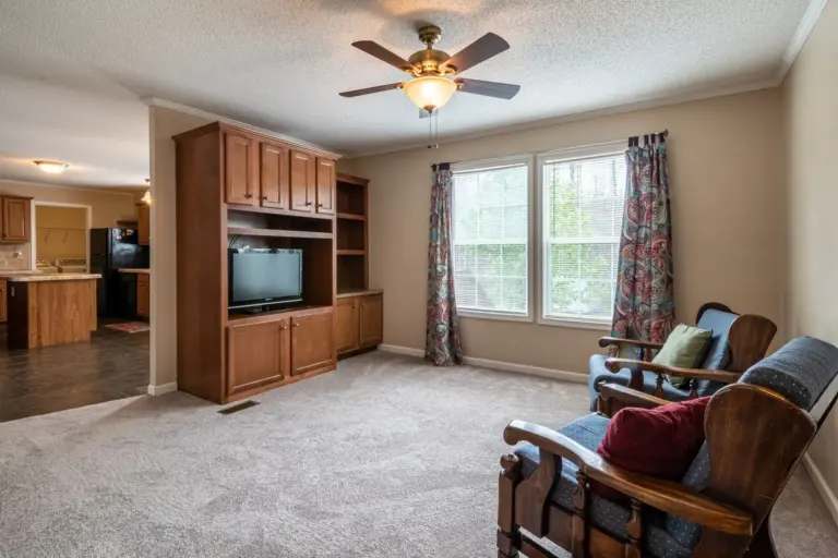 Ceiling fan installed in a room