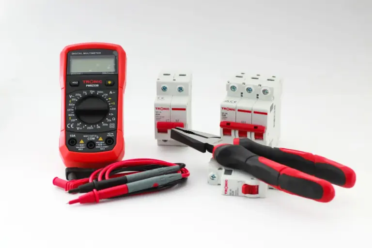 Circuit breakers and tester used for whole home surge protection work